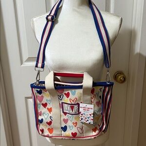 Brighton Multicolor Heart Canvas Tote Bag